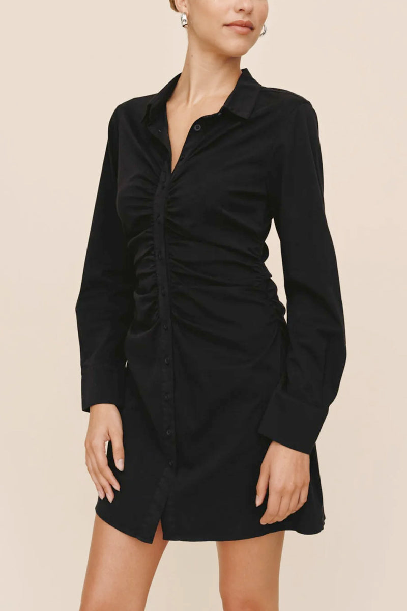 Shirred Shirt Dress