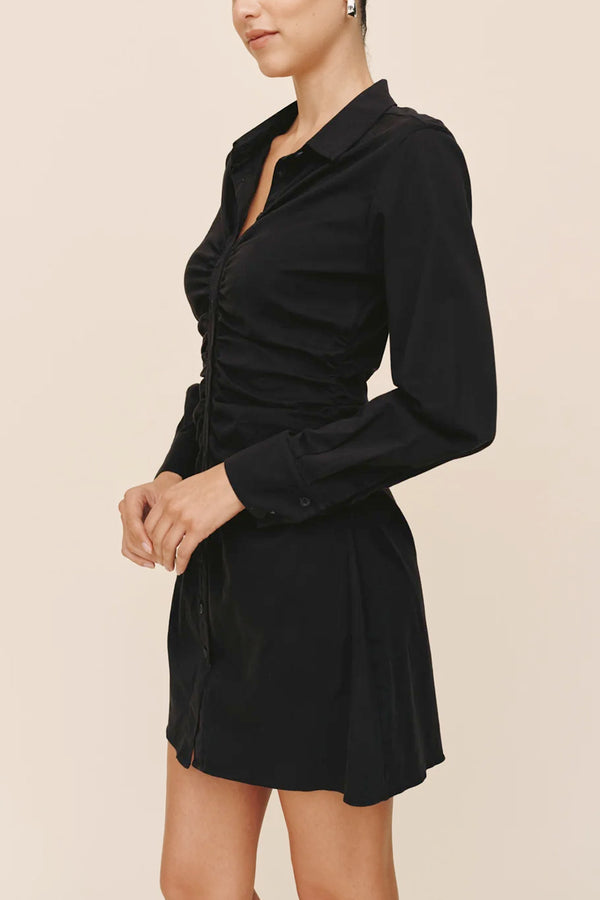 Shirred Shirt Dress