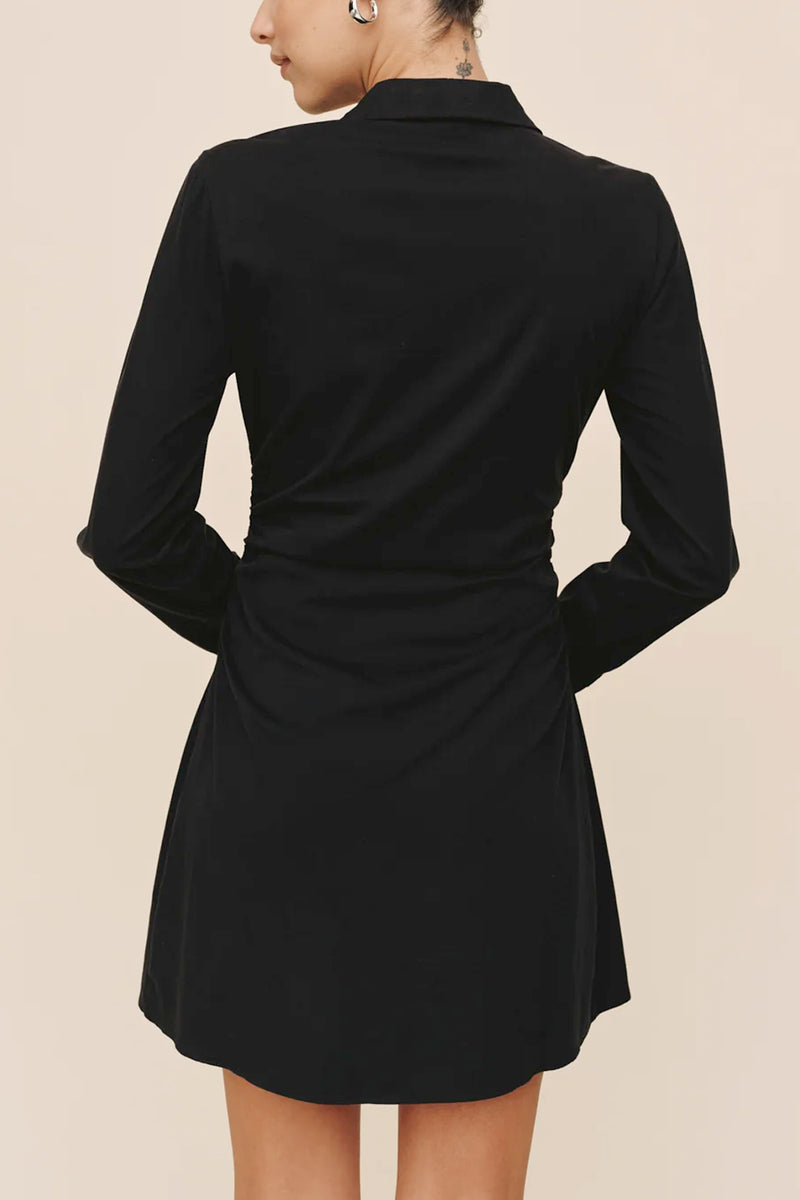 Shirred Shirt Dress
