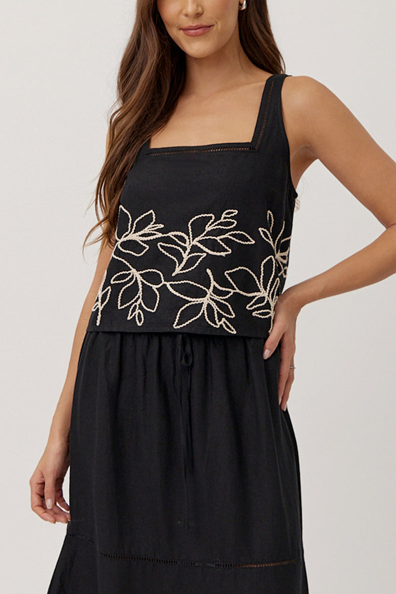Square Neck Ladder Trim Top