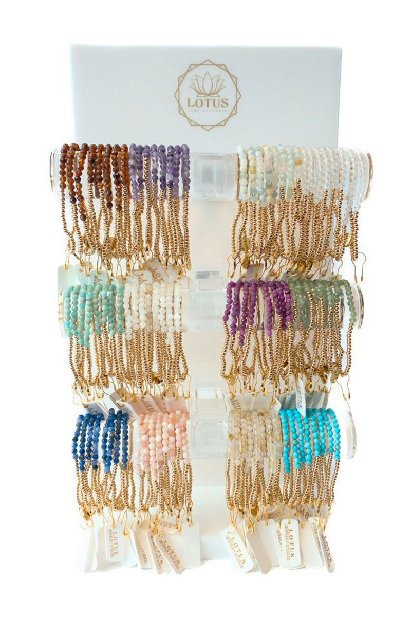 Gold Birthstone Stacking Bracelets