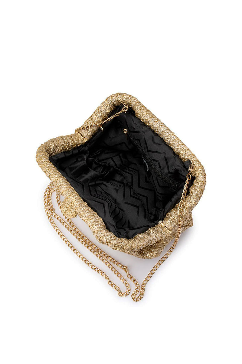Stevie Pleated Woven Clutch