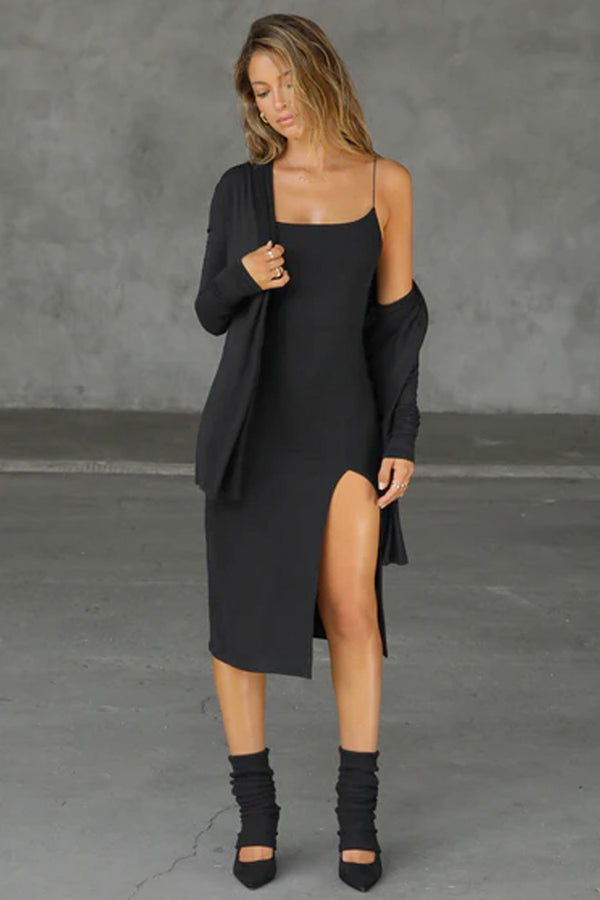 Strappy Slit Dress