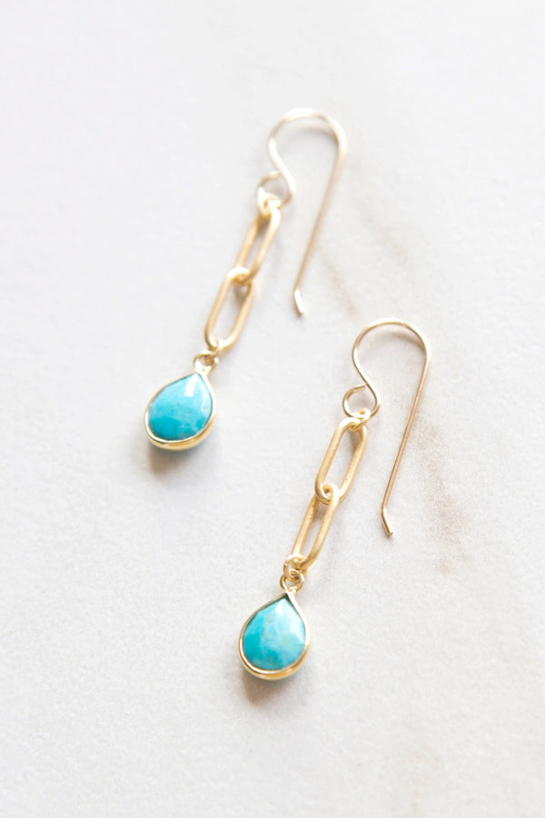Teardrop Bezel-Wrapped Earrings