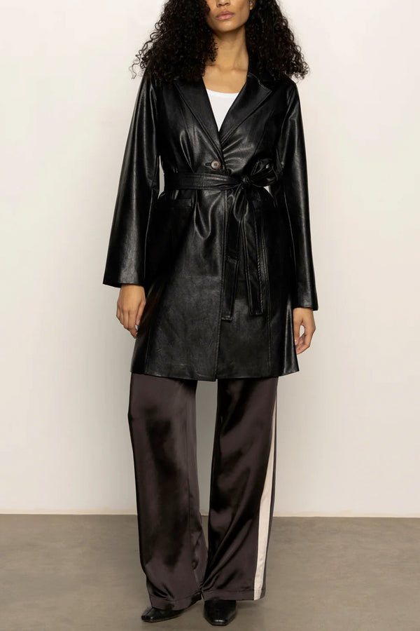 Vegan Leather Coat