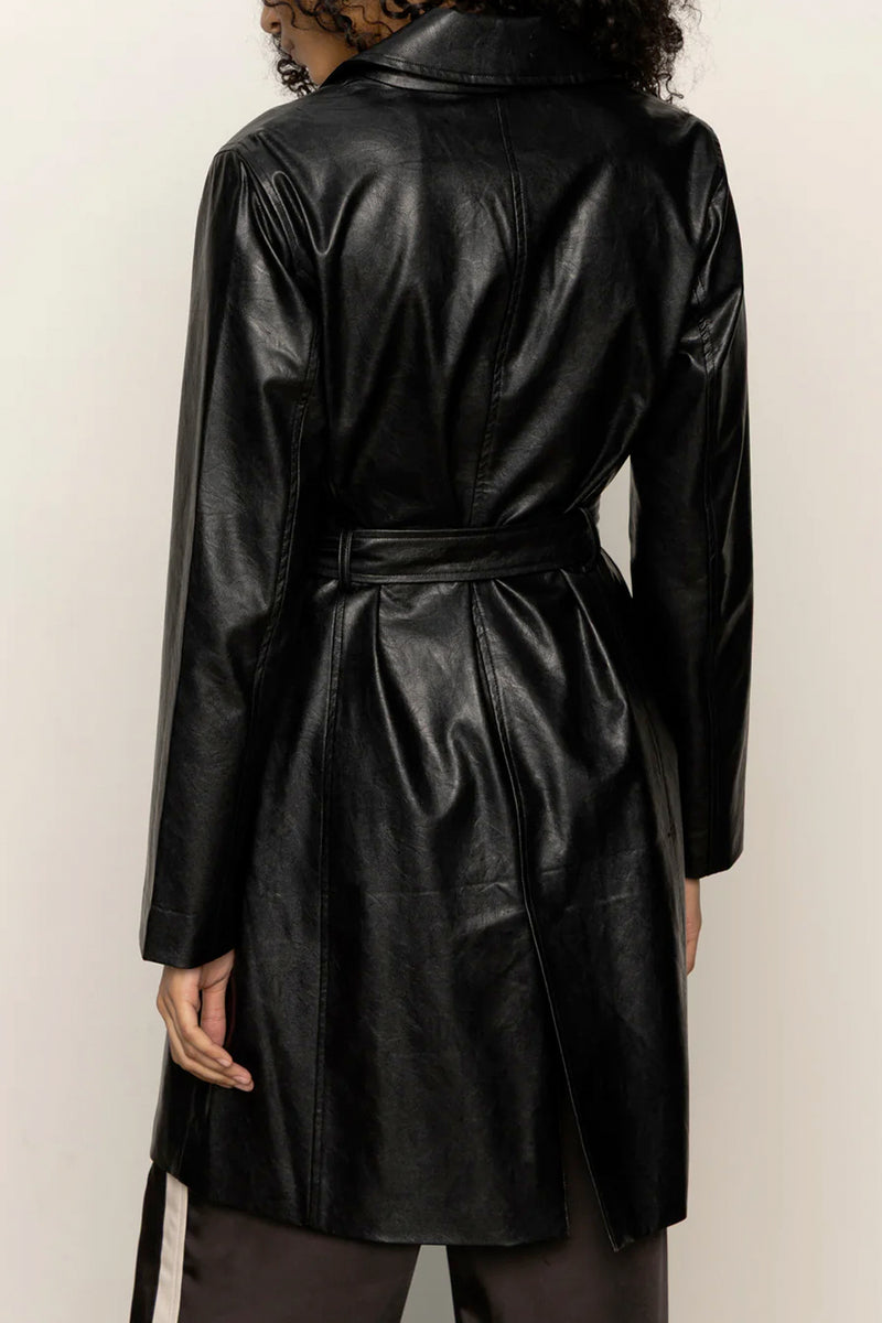 Vegan Leather Coat