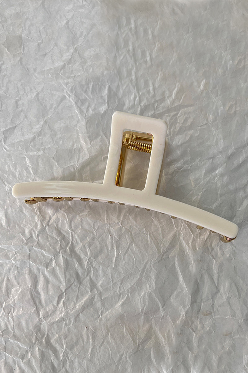 Vera Ivory Gold Metal Claw Clip