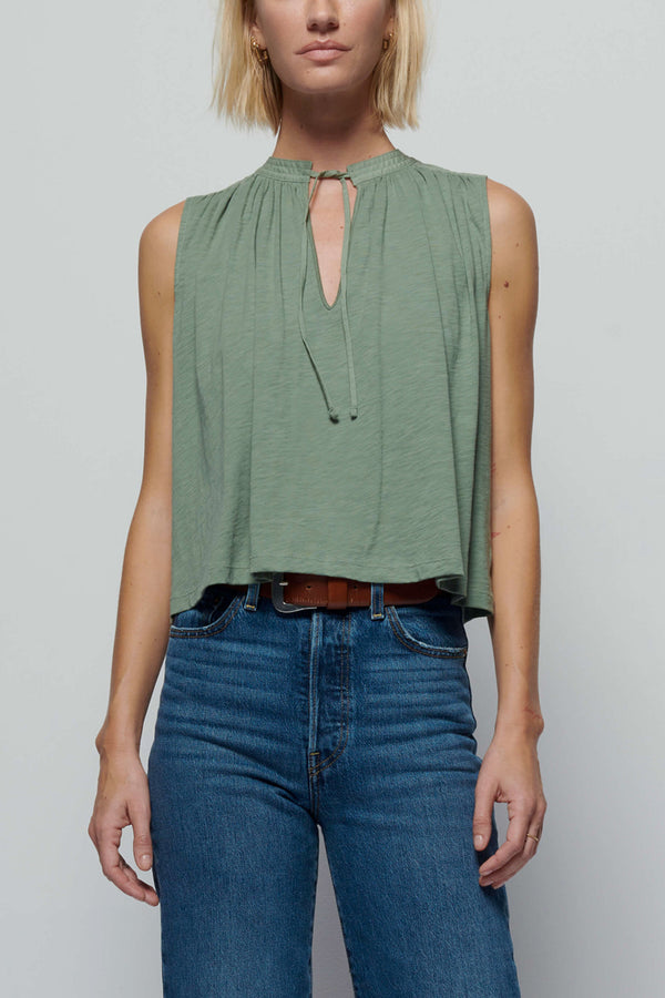 Via Tie Front Flowy Tank