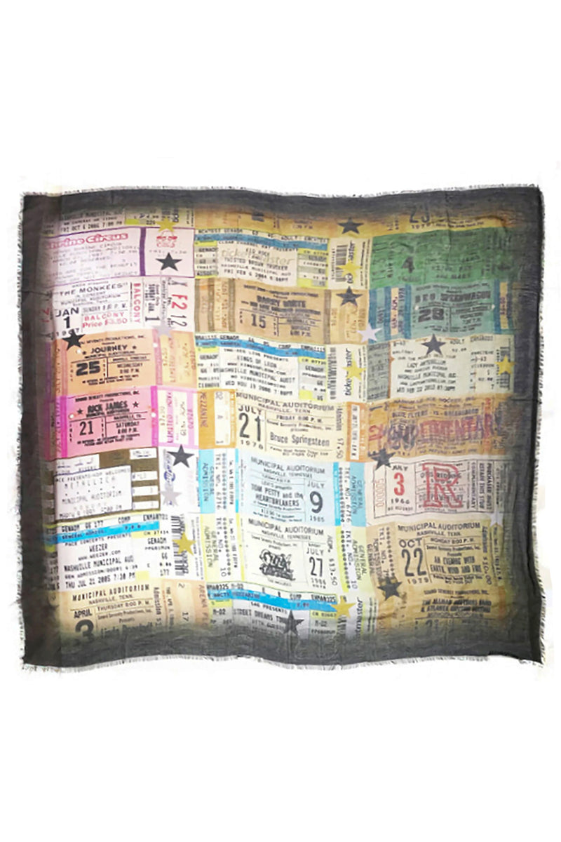 Vintage Tickets Scarf - Assorted Colors