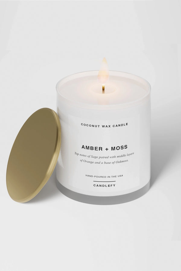 Amber + Moss Candle White Tumbler