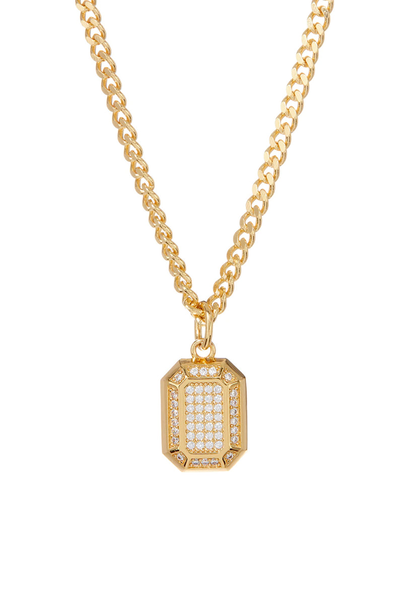 Faceted Diamond Pendant Necklace