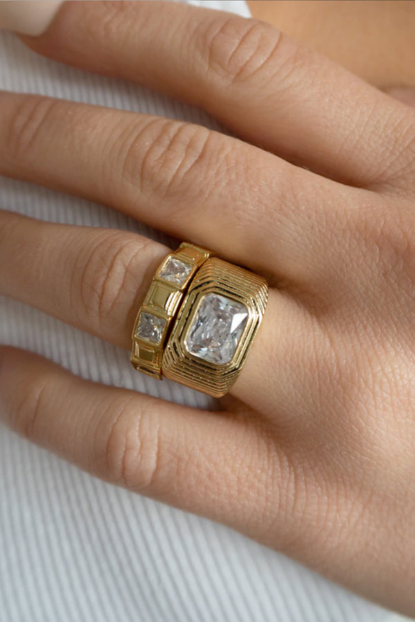 Punk Stud Pyramid Ring