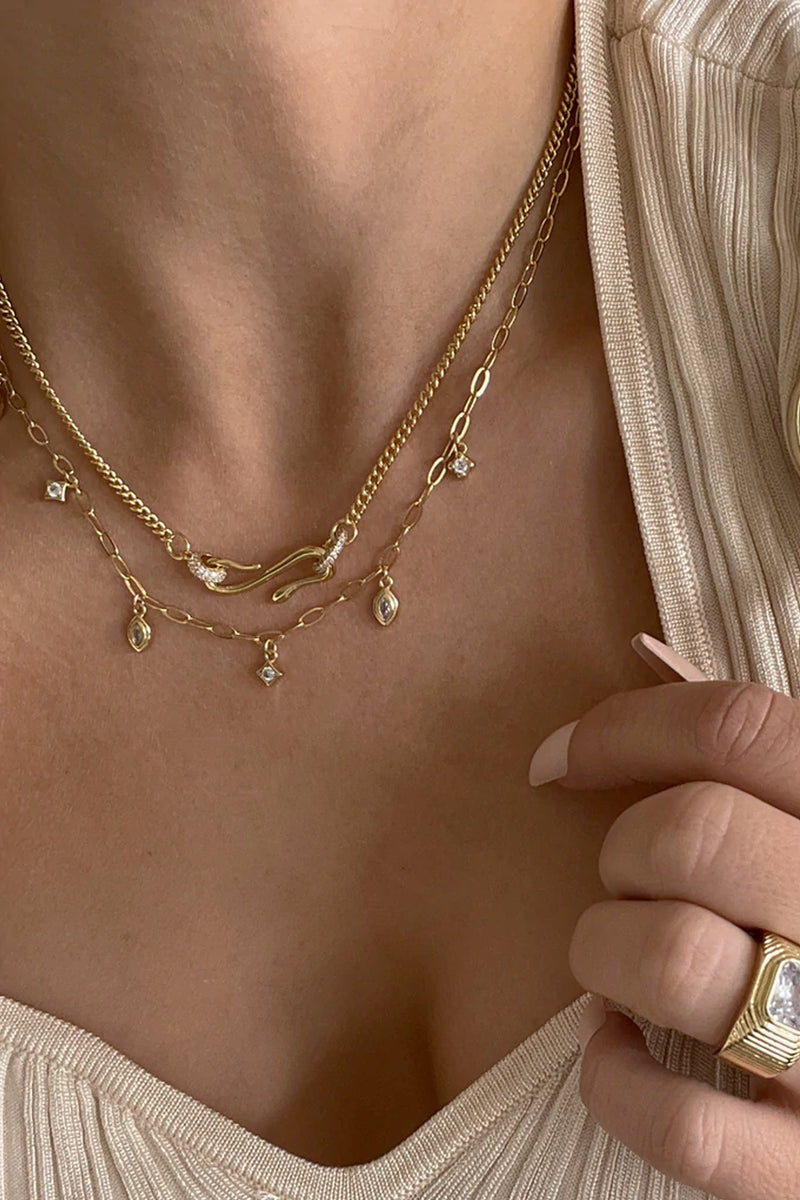 Bezel Charm Shaker Necklace