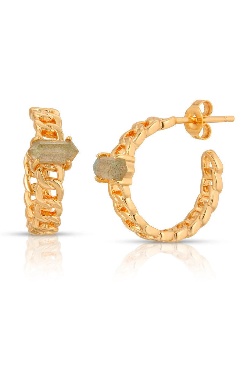 Chainlink Stone Hoop