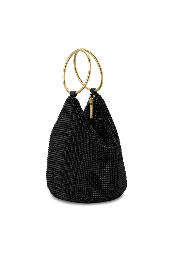 Ellie Crystal Mesh Ring Handle Bag