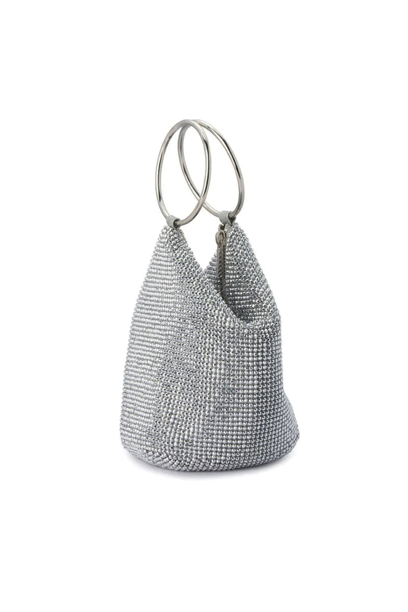 Ellie Crystal Mesh Ring Handle Bag