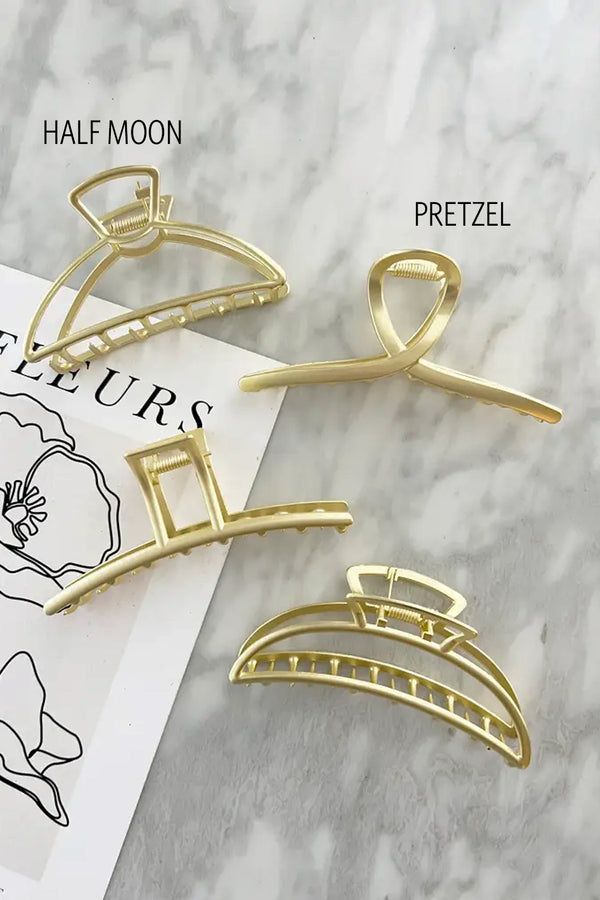 Faith Matte Gold Hair Clips - Assorted Styles