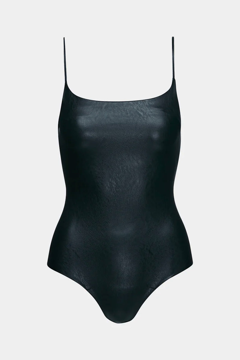 Faux Leather Cami Bodysuit