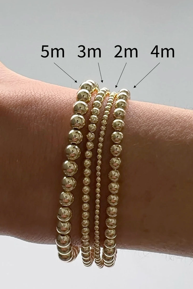 2mm Gold Ball Bracelet