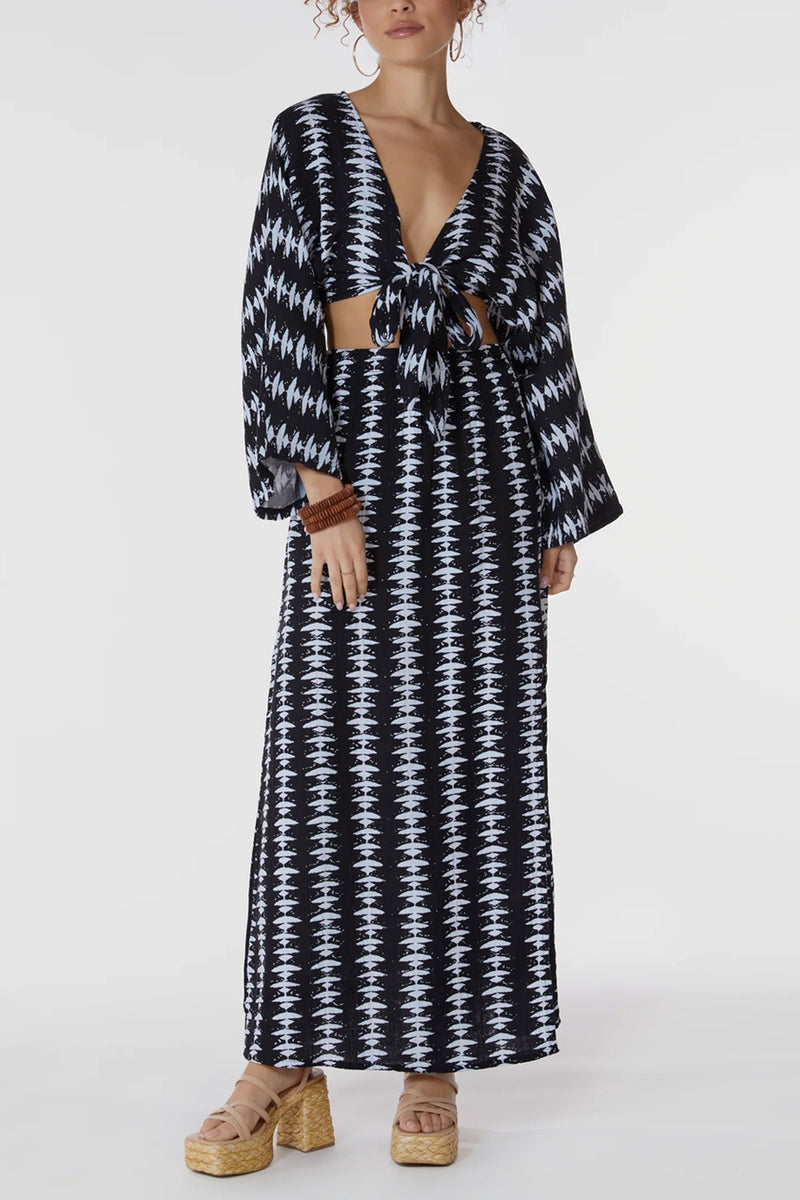 Maxi Smocked Skirt with Slit