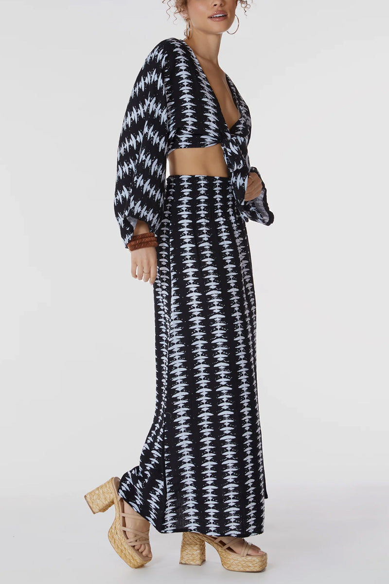 Maxi Smocked Skirt with Slit