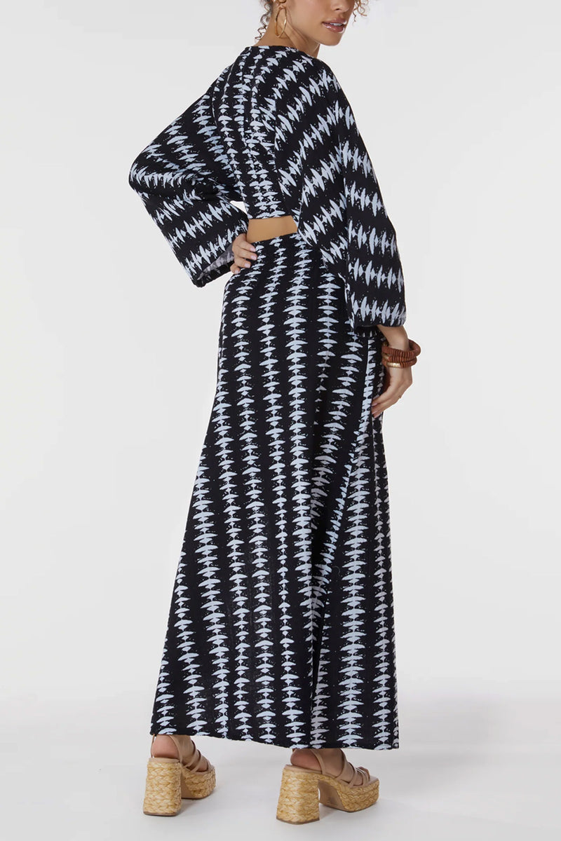 Maxi Smocked Skirt with Slit
