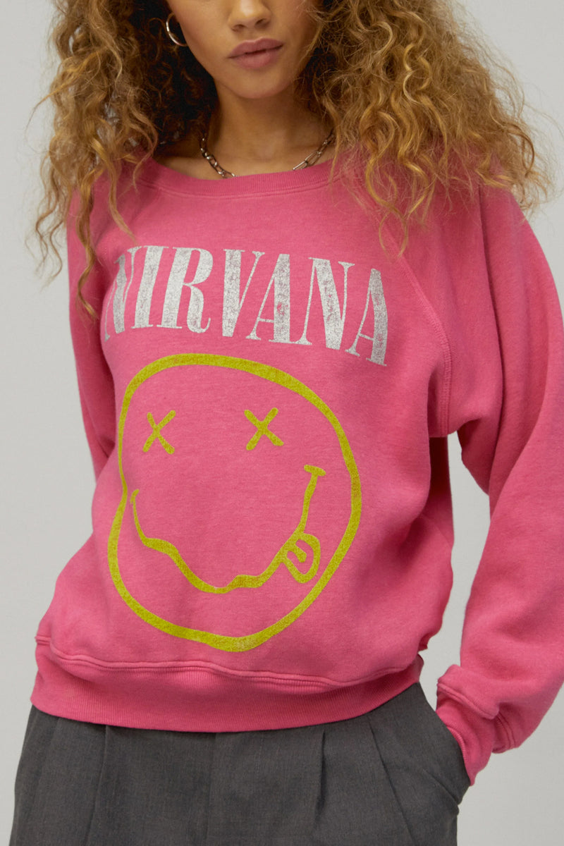 Nirvana Smile Raglan Crew