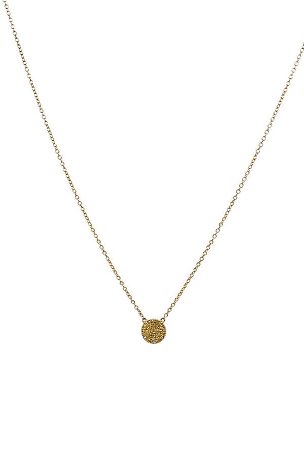 14k Gold Diamond Pavé Circle Necklace