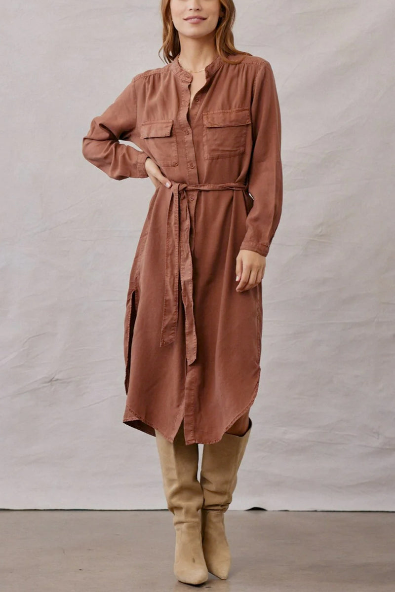 Sienna Long Sleeve Pocket Shirt Dress