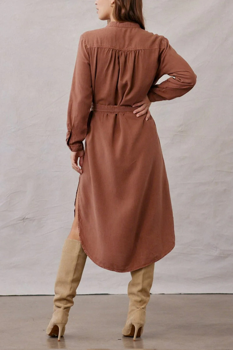 Sienna Long Sleeve Pocket Shirt Dress