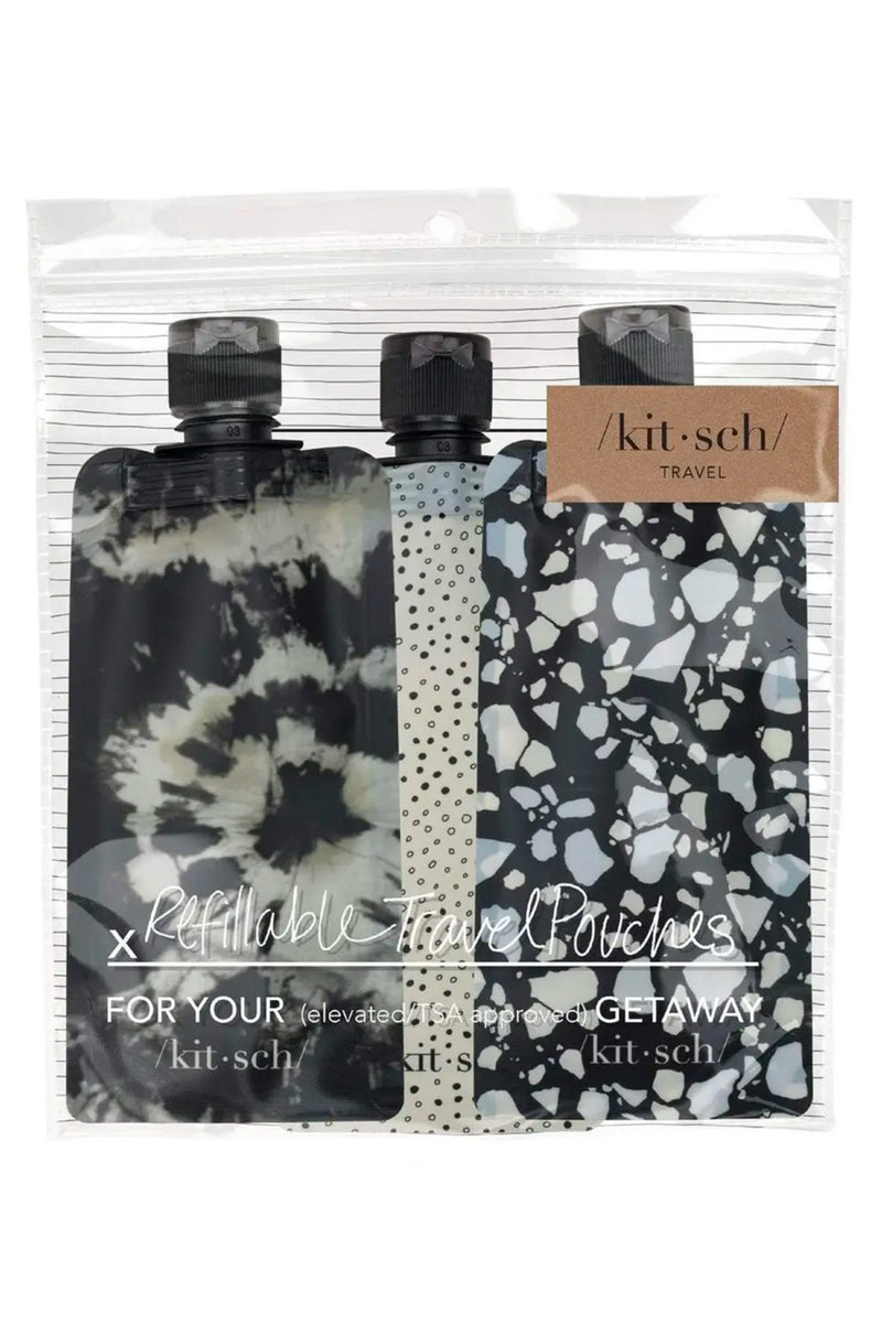 Refillable Travel Pouches 3pc Set (Assorted Colors & Prints)