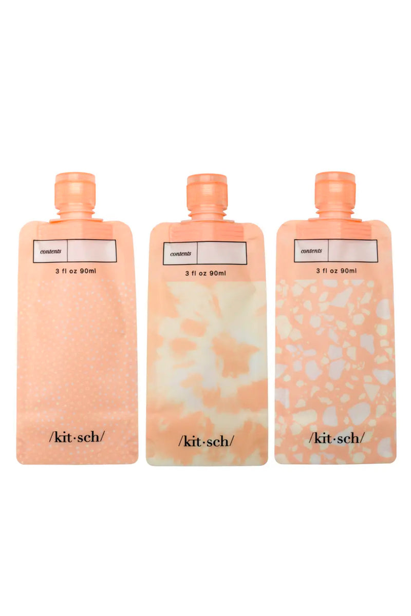 Refillable Travel Pouches 3pc Set (Assorted Colors & Prints)