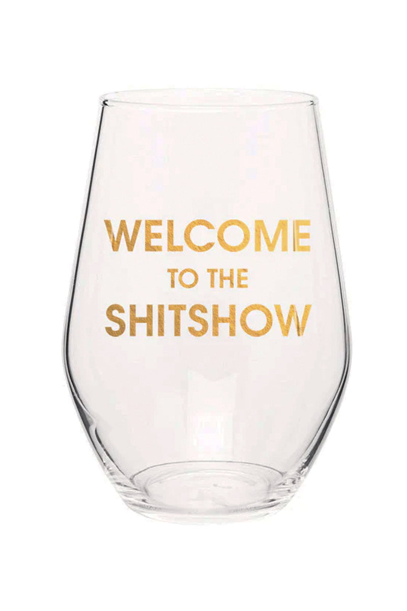 Gold Foil Stemless Wine Glass