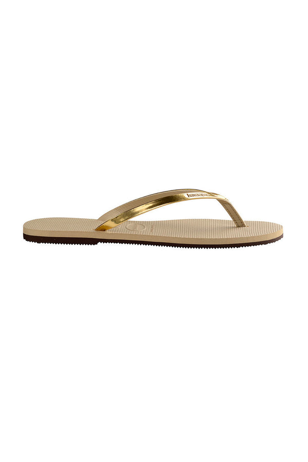 You Metallic Flip Flops