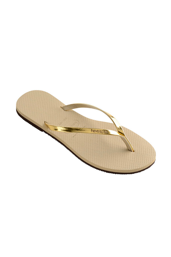 You Metallic Flip Flops