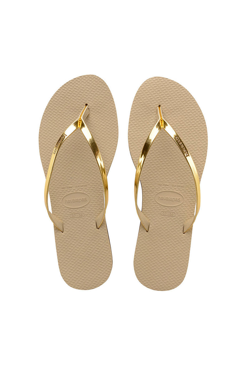 You Metallic Flip Flops